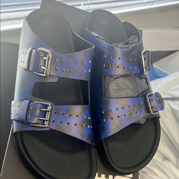 The Kooples Other - The Kooples Blue and Black Sandals with Adjustable Buckles